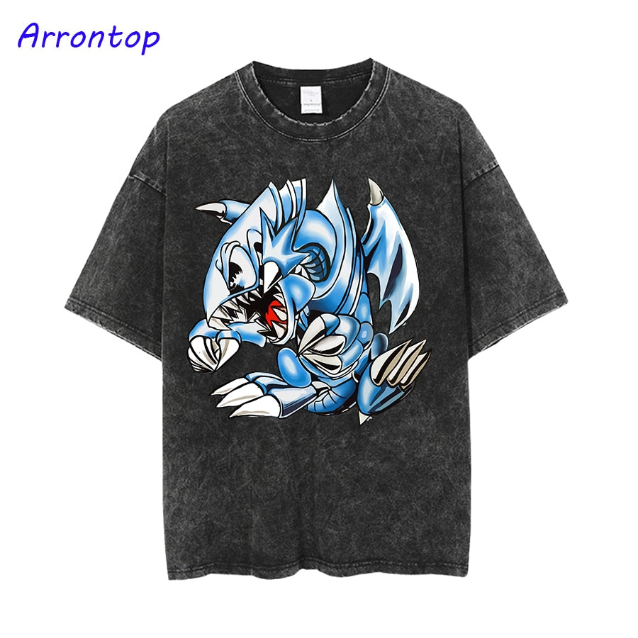 Anime Jujutsu Kaisen Graphic T Shirt Men Harajuku Hip Hop Vintage Washed Tshirts for Men Oversize 100% Cotton Streetwear T-shirt