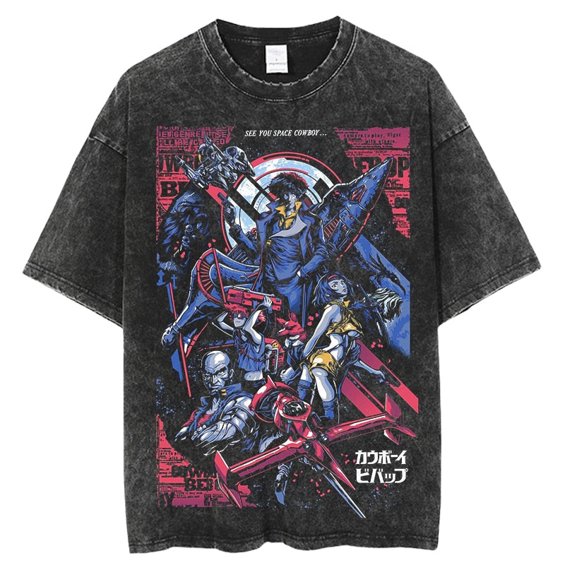 Anime Jujutsu Kaisen Graphic T Shirt Men Harajuku Hip Hop Vintage Washed Tshirts for Men Oversize 100% Cotton Streetwear T-shirt