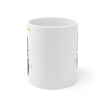 Astronaut Themed 11oz Mug - Drifting Through the Cosmos