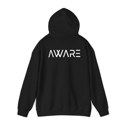 A Aware Graphic Letter Unisex Heavy Blend™ Hooded Sweatshirt
