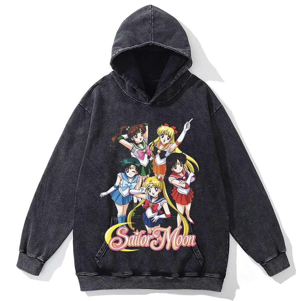 Autumn Fashion Long Sleeve Men Hoody Harajuku Sailor Moon Graphic Hoodies Sweatshirt Oversized Vintage Pullover Anime Hoodie