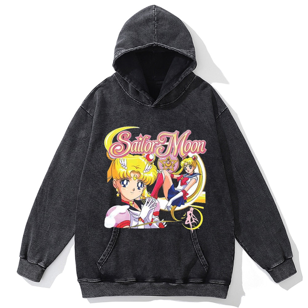 Autumn Fashion Long Sleeve Men Hoody Harajuku Sailor Moon Graphic Hoodies Sweatshirt Oversized Vintage Pullover Anime Hoodie