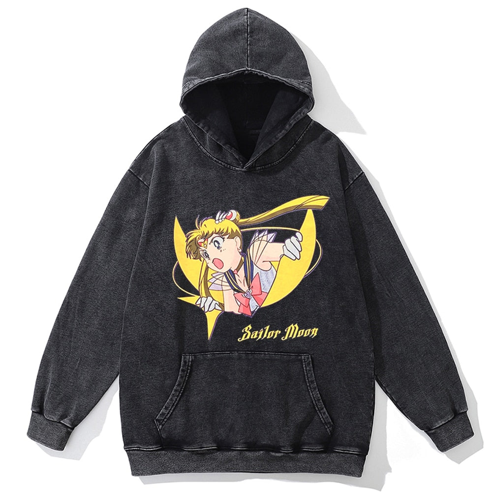 Autumn Fashion Long Sleeve Men Hoody Harajuku Sailor Moon Graphic Hoodies Sweatshirt Oversized Vintage Pullover Anime Hoodie