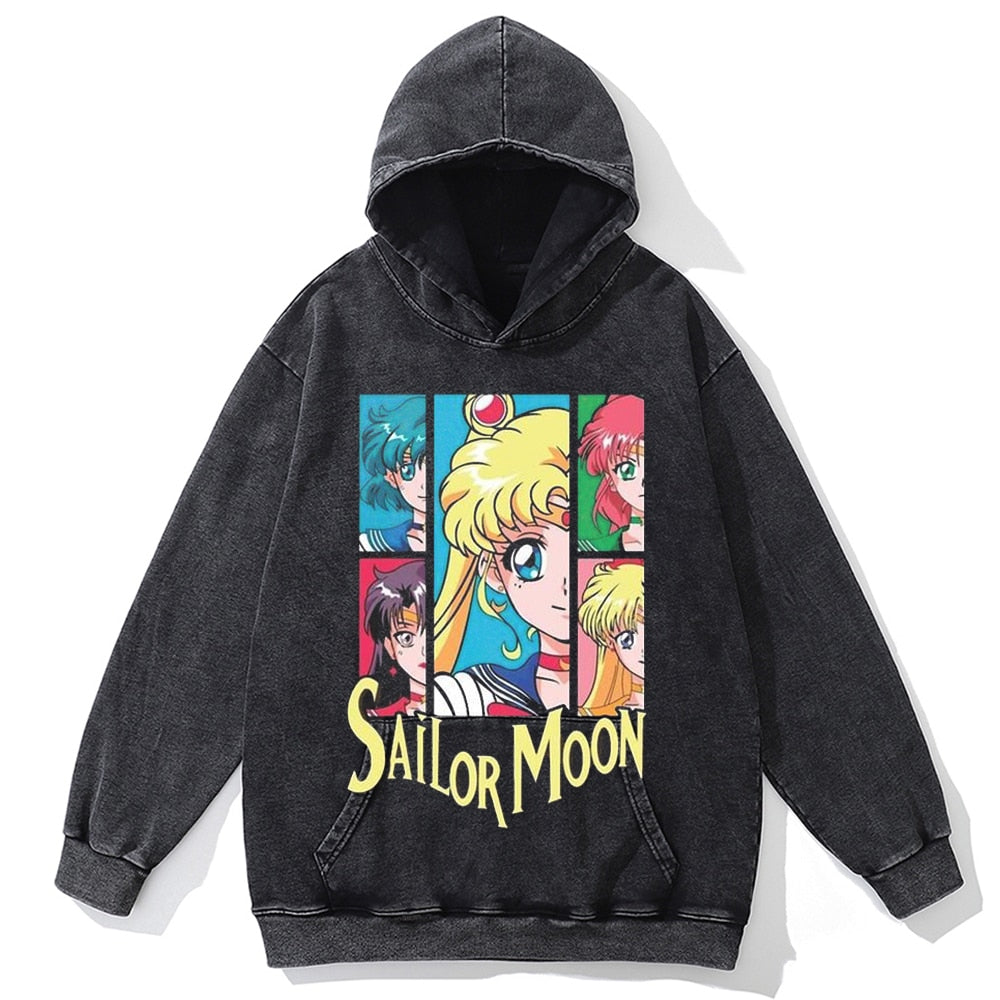 Autumn Fashion Long Sleeve Men Hoody Harajuku Sailor Moon Graphic Hoodies Sweatshirt Oversized Vintage Pullover Anime Hoodie