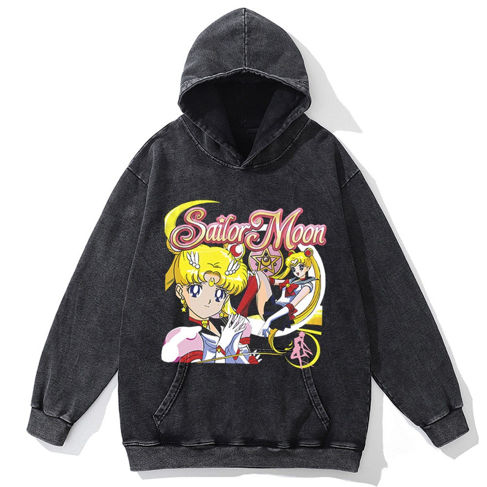Autumn Fashion Long Sleeve Men Hoody Harajuku Sailor Moon Graphic Hoodies Sweatshirt Oversized Vintage Pullover Anime Hoodie