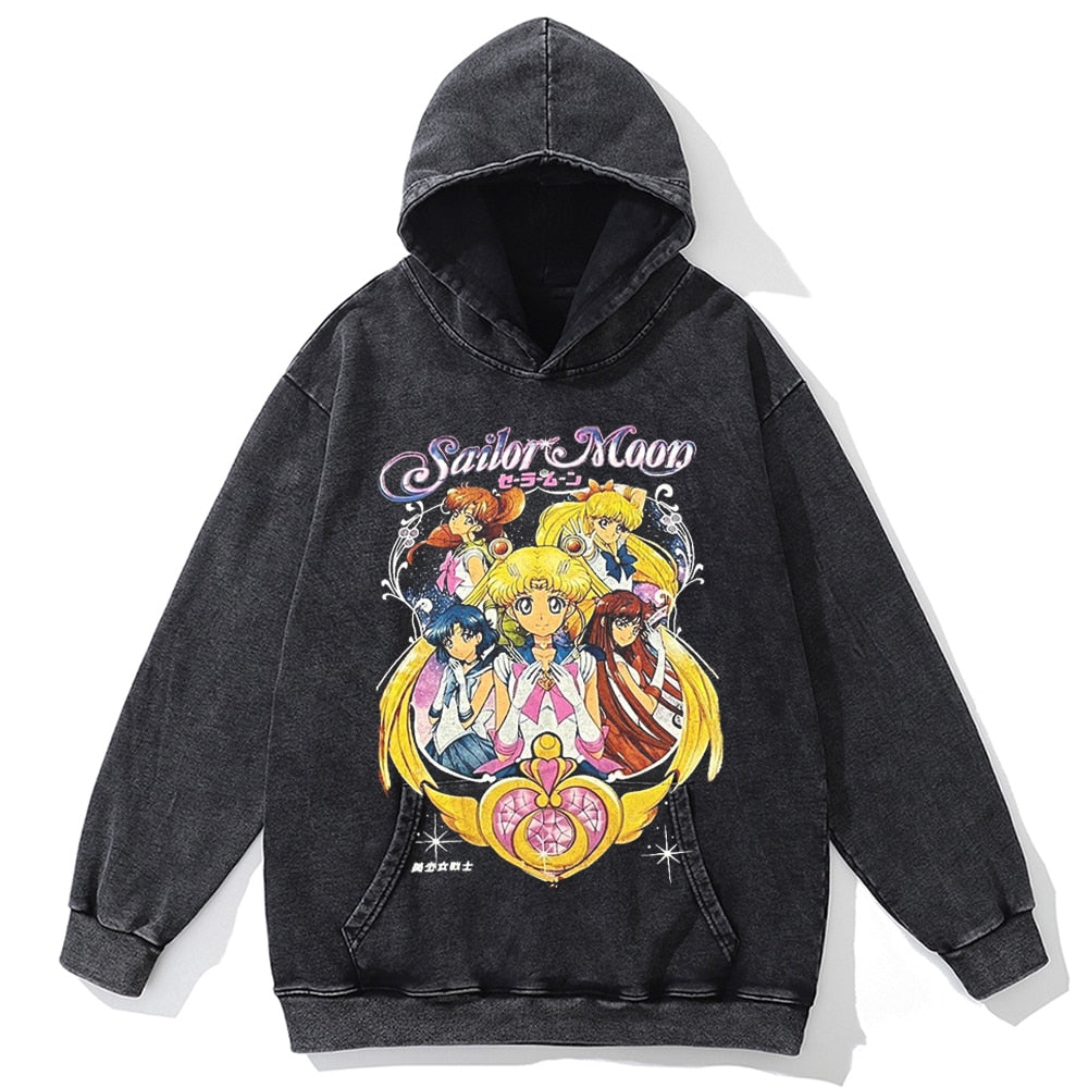 Autumn Fashion Long Sleeve Men Hoody Harajuku Sailor Moon Graphic Hoodies Sweatshirt Oversized Vintage Pullover Anime Hoodie