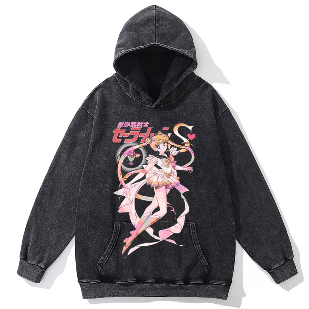 Autumn Fashion Long Sleeve Men Hoody Harajuku Sailor Moon Graphic Hoodies Sweatshirt Oversized Vintage Pullover Anime Hoodie