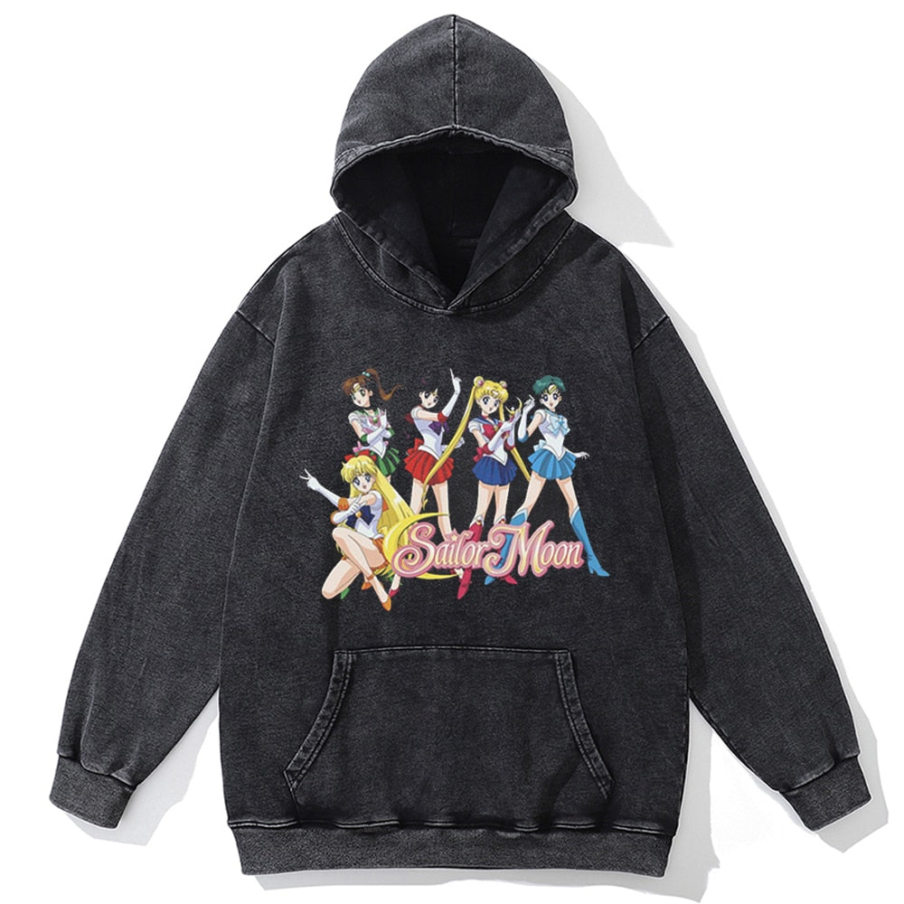 Autumn Fashion Long Sleeve Men Hoody Harajuku Sailor Moon Graphic Hoodies Sweatshirt Oversized Vintage Pullover Anime Hoodie