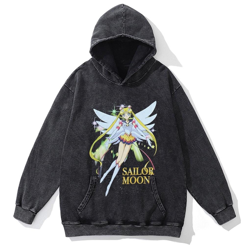 Autumn Fashion Long Sleeve Men Hoody Harajuku Sailor Moon Graphic Hoodies Sweatshirt Oversized Vintage Pullover Anime Hoodie