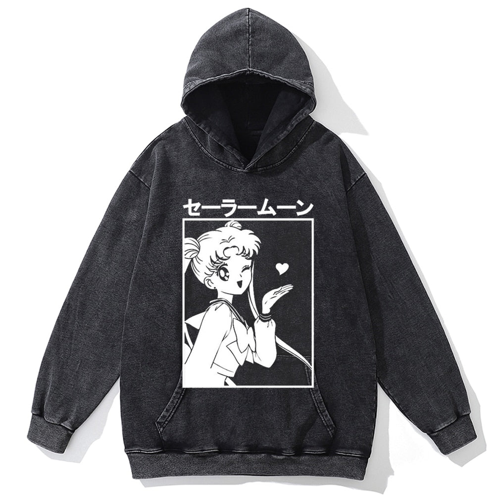 Autumn Fashion Long Sleeve Men Hoody Harajuku Sailor Moon Graphic Hoodies Sweatshirt Oversized Vintage Pullover Anime Hoodie