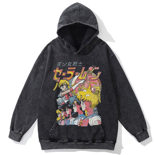 Autumn Fashion Long Sleeve Men Hoody Harajuku Sailor Moon Graphic Hoodies Sweatshirt Oversized Vintage Pullover Anime Hoodie